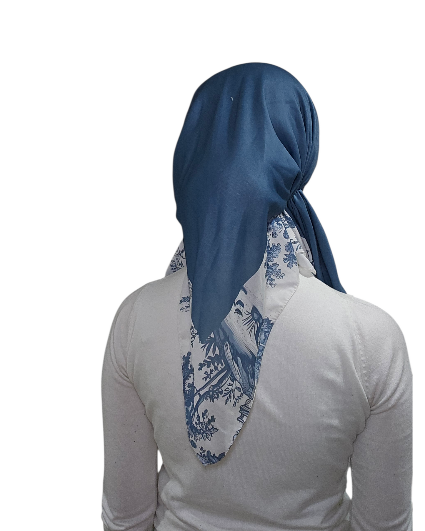 Blue Willow Whisper Square Scarf - Keter Hayofi Mitpachot