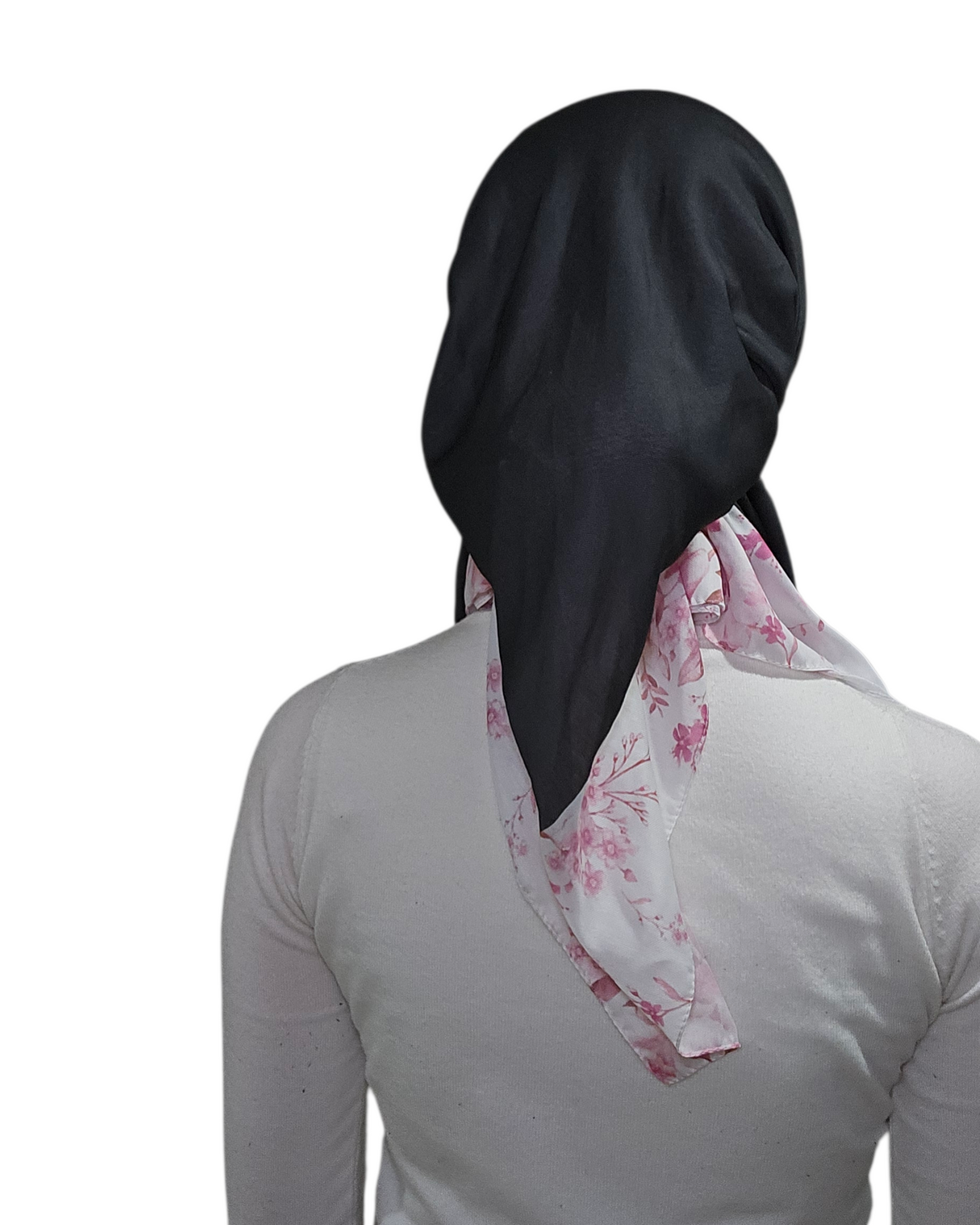 Ebony Pink Petals Square Scarf - Keter Hayofi Mitpachot