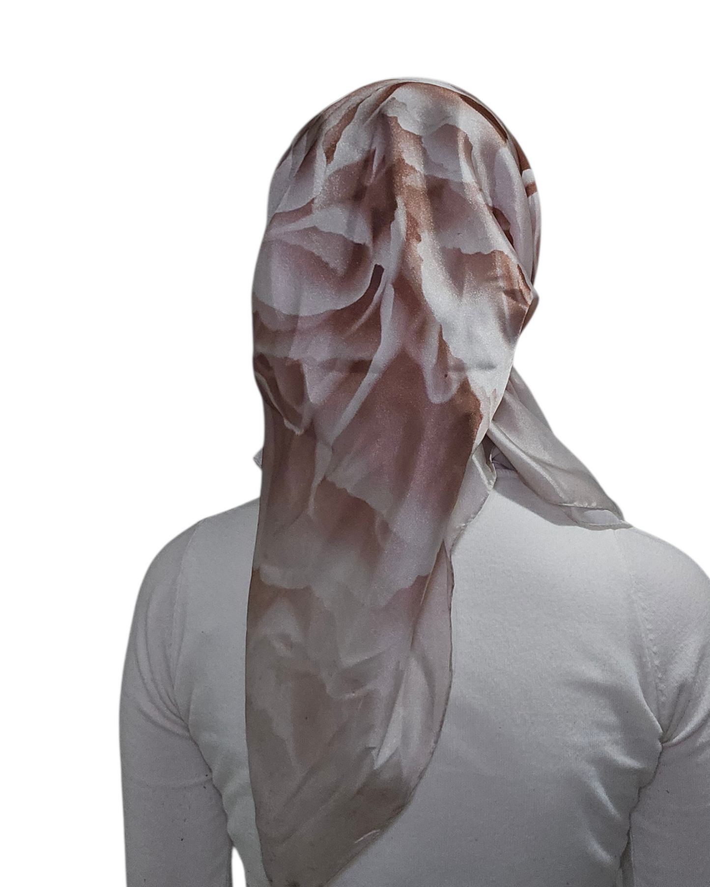 Pearl Blush Cascade Square Scarf - Keter Hayofi Mitpachot