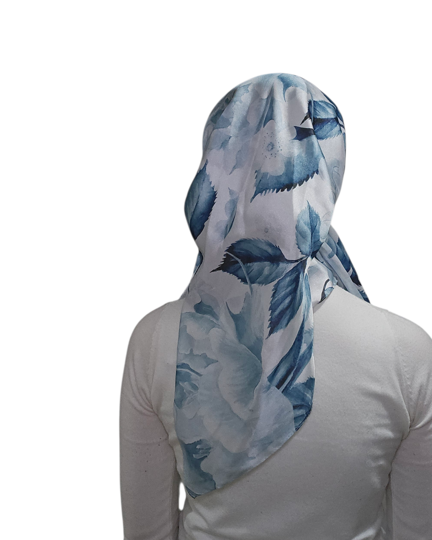 Watercolor Sky Petals Silky Square Scarf - Keter Hayofi Mitpachot