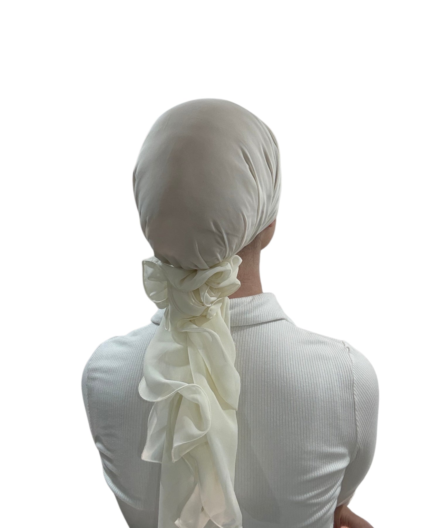 Rinati Lakel Cream Scarf with Scrunchie