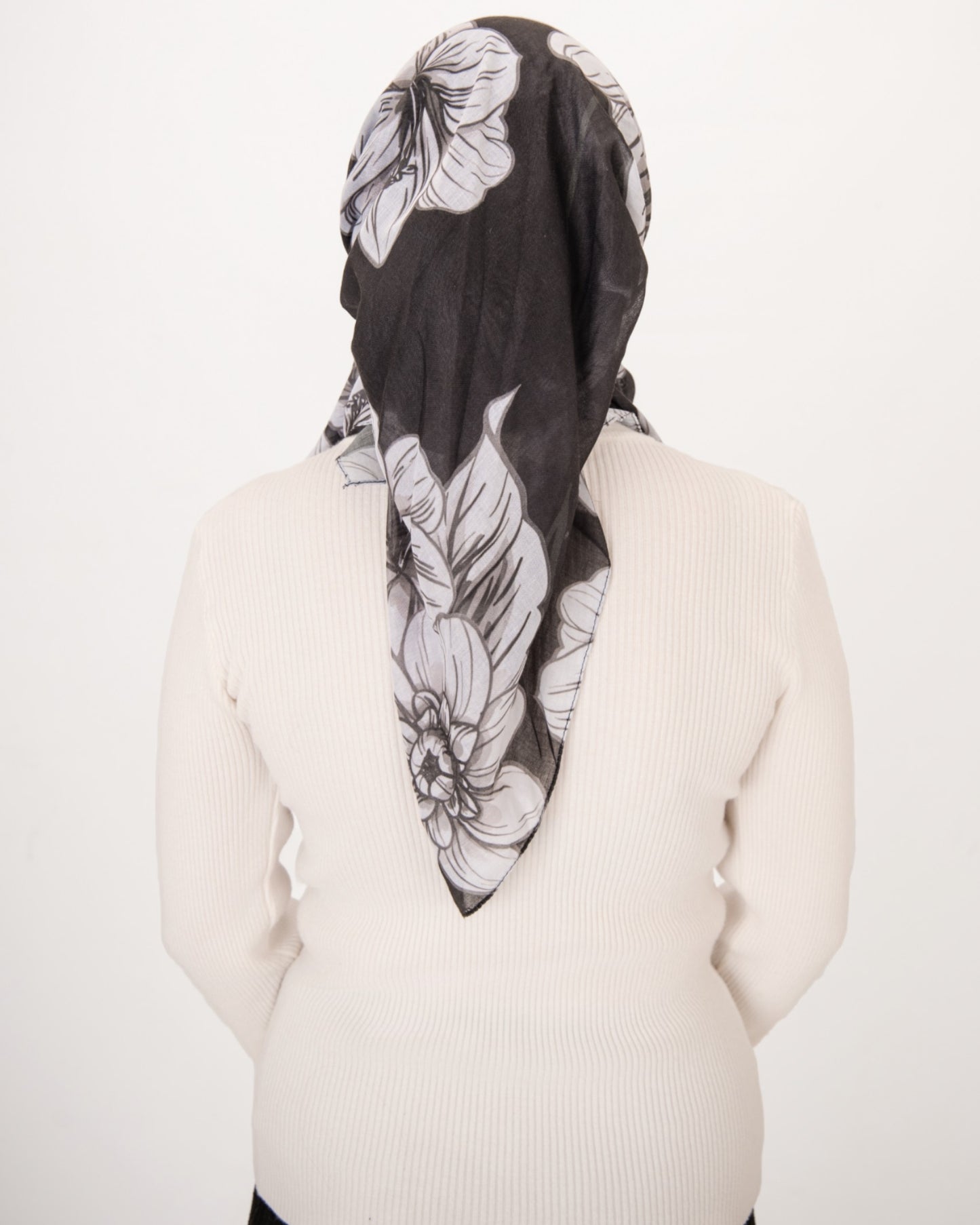 Bloom in Black Pretied Scarf