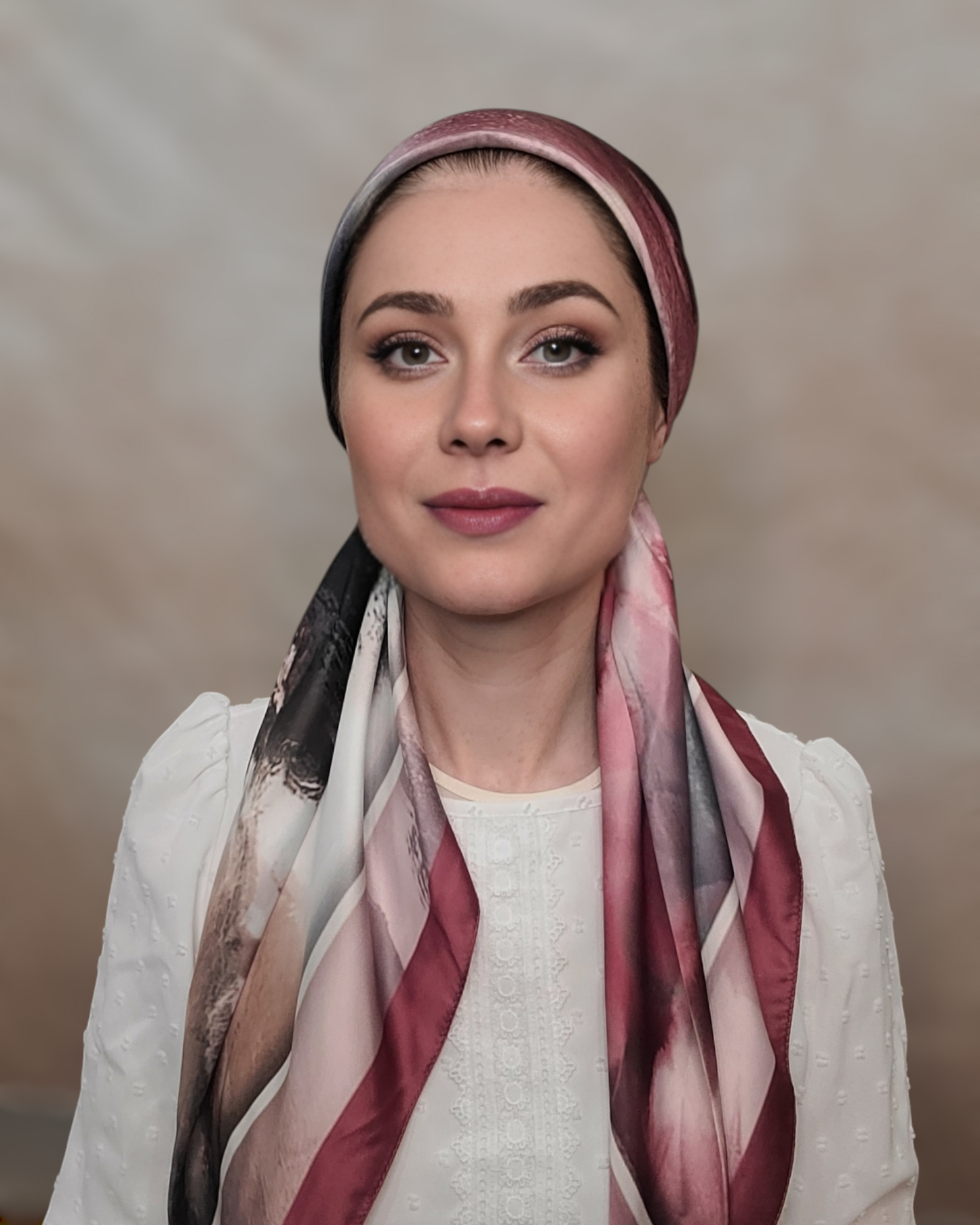 Wine & Sea Satin Square Scarf