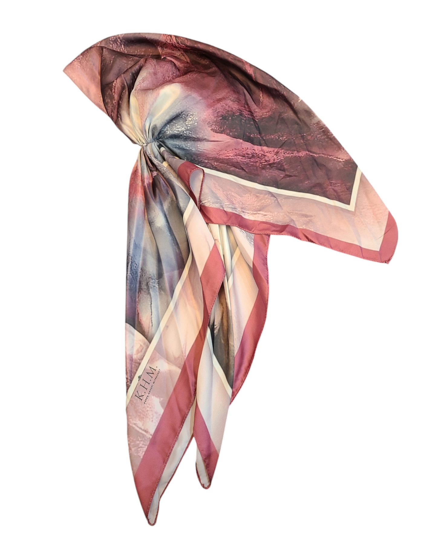Wine & Sea Pretied Adjustable Scarf