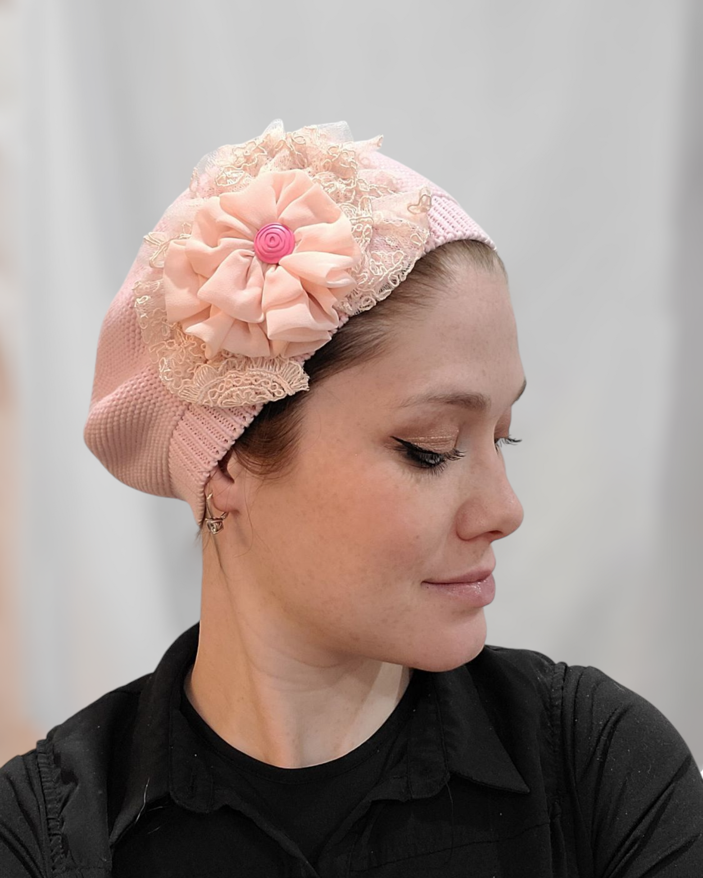 S/M Size Pink French Beret - Keter Hayofi Mitpachot
