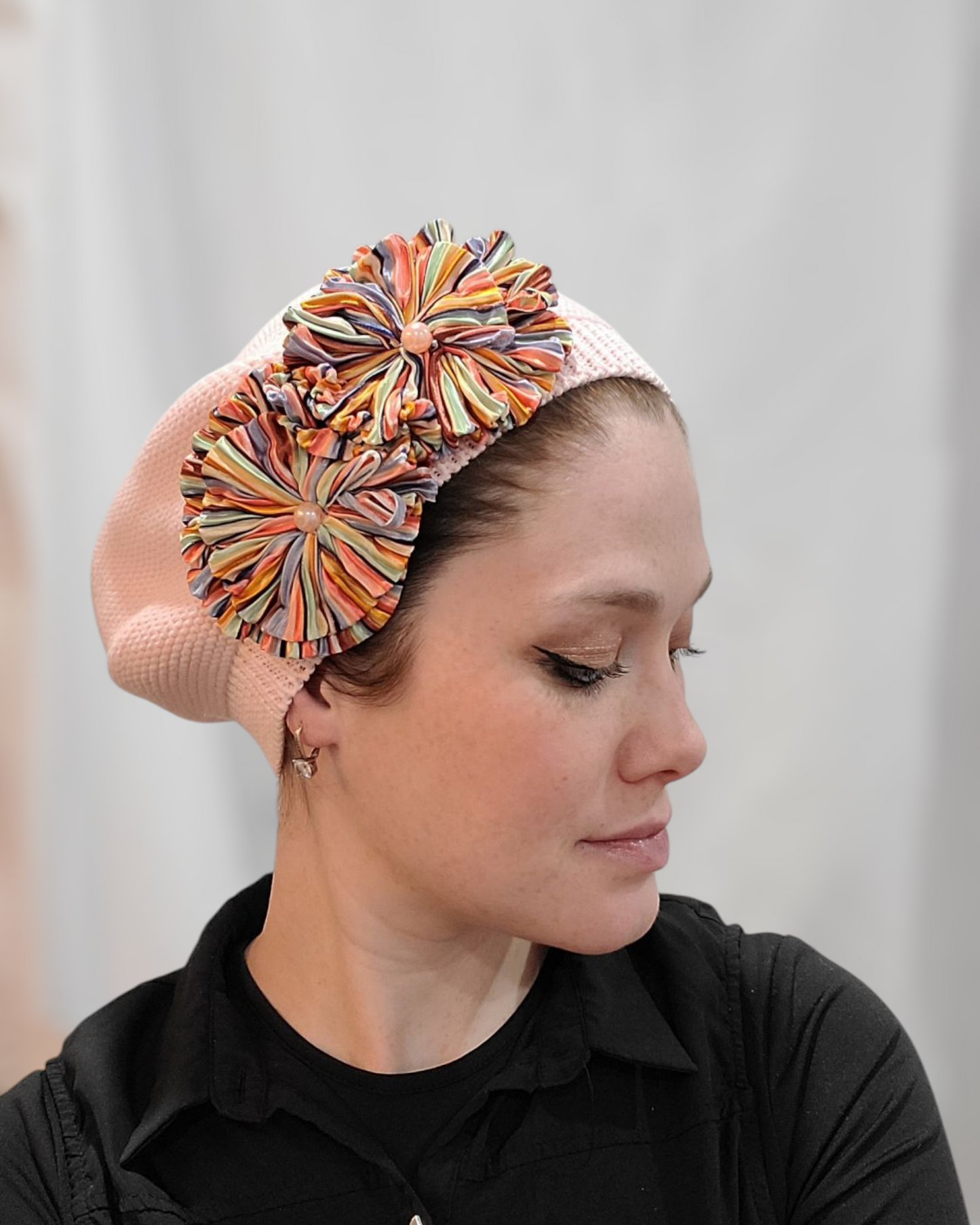 Large Size Pink French Beret - Keter Hayofi Mitpachot