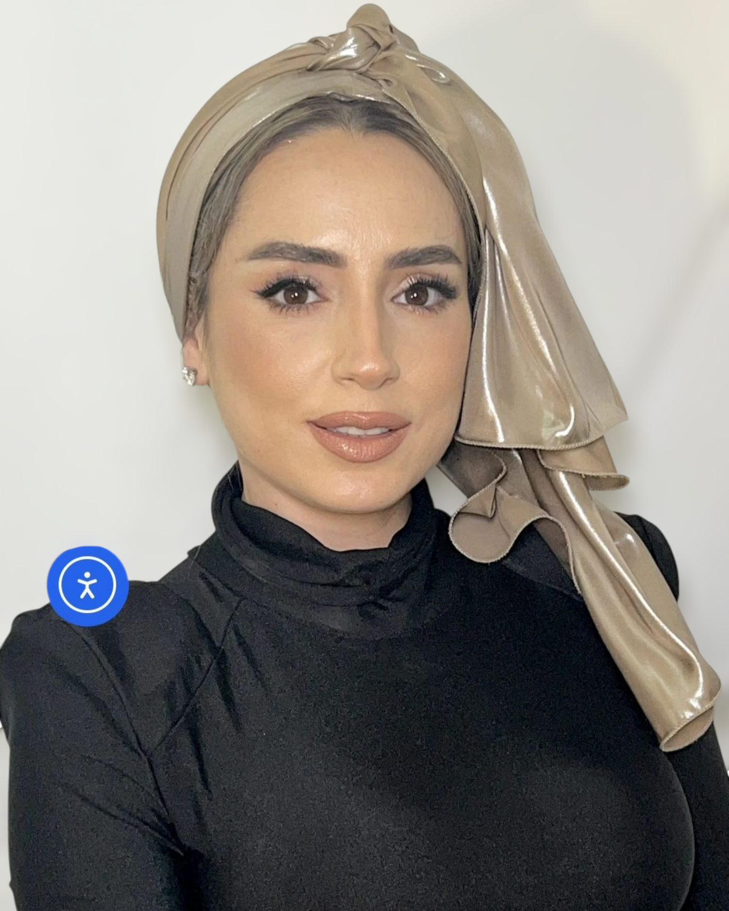 Avigail Lahiani Taupe Metallic Long Scarf