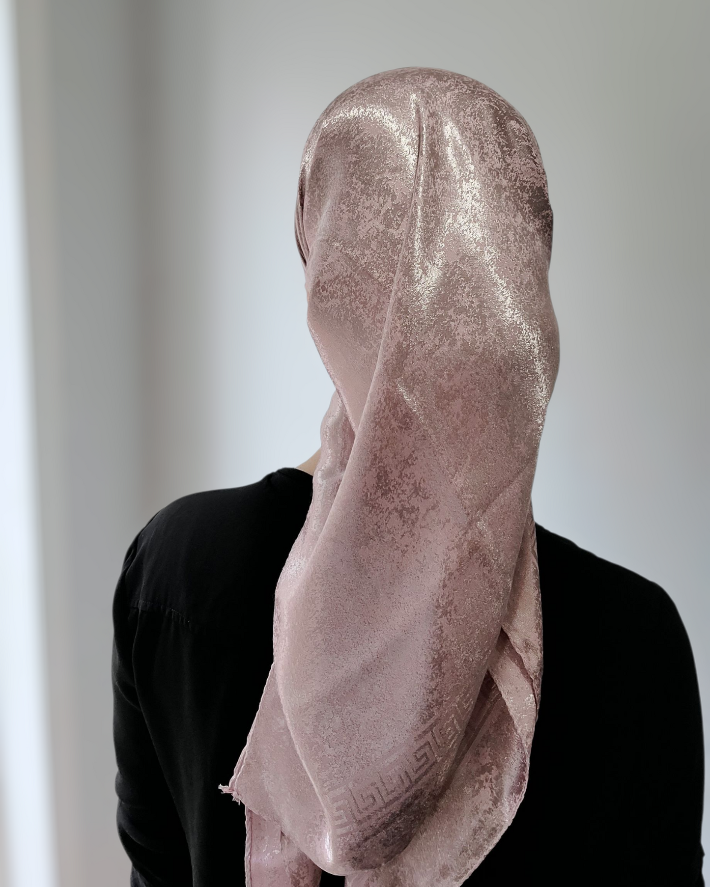 Shimmer Square Scarf With Border