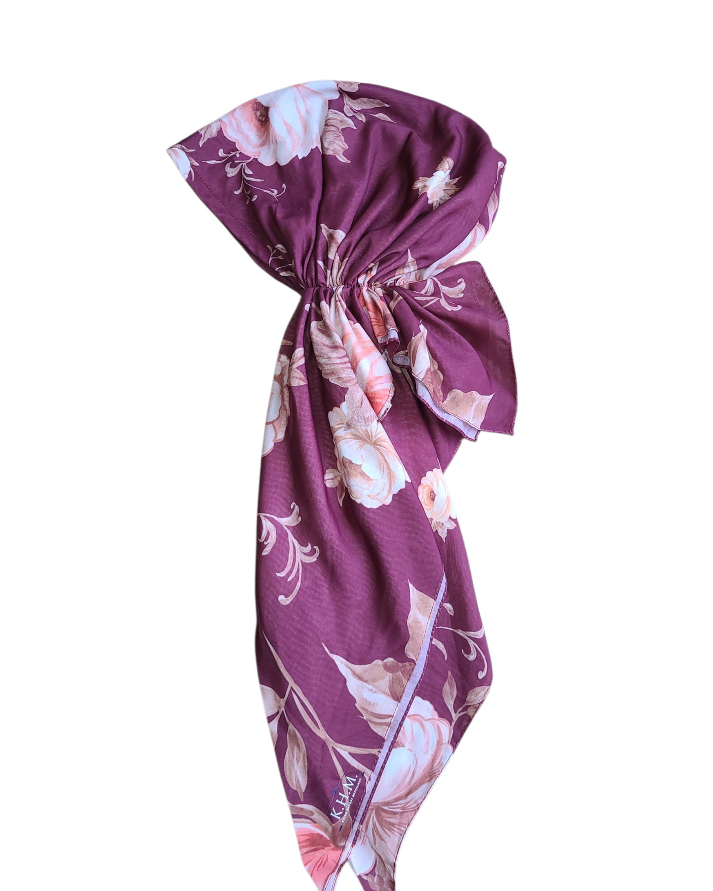 Burgundy Blossoms Pretied Scarf