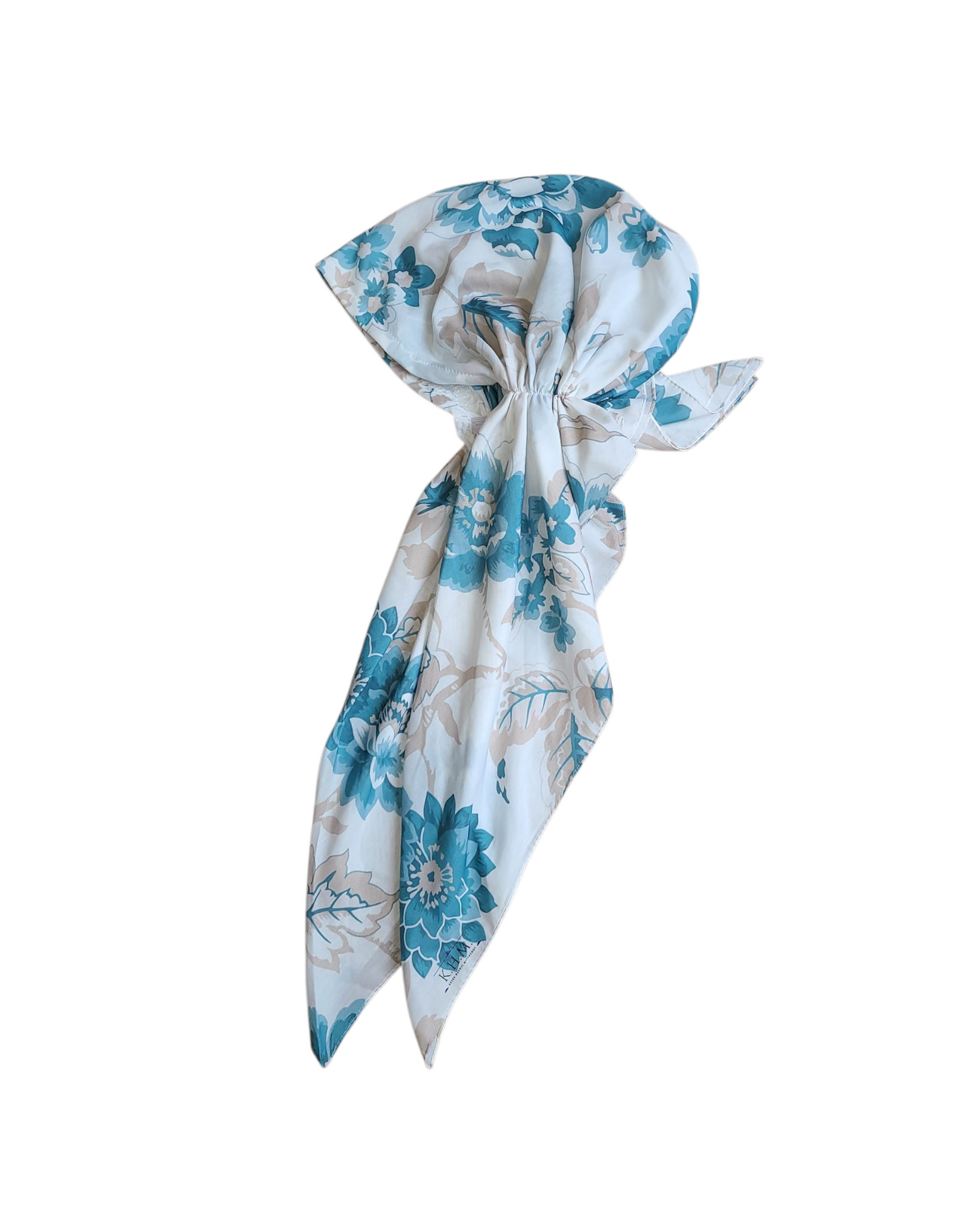 Teal Bouquet Pretied Scarf - Keter Hayofi Mitpachot