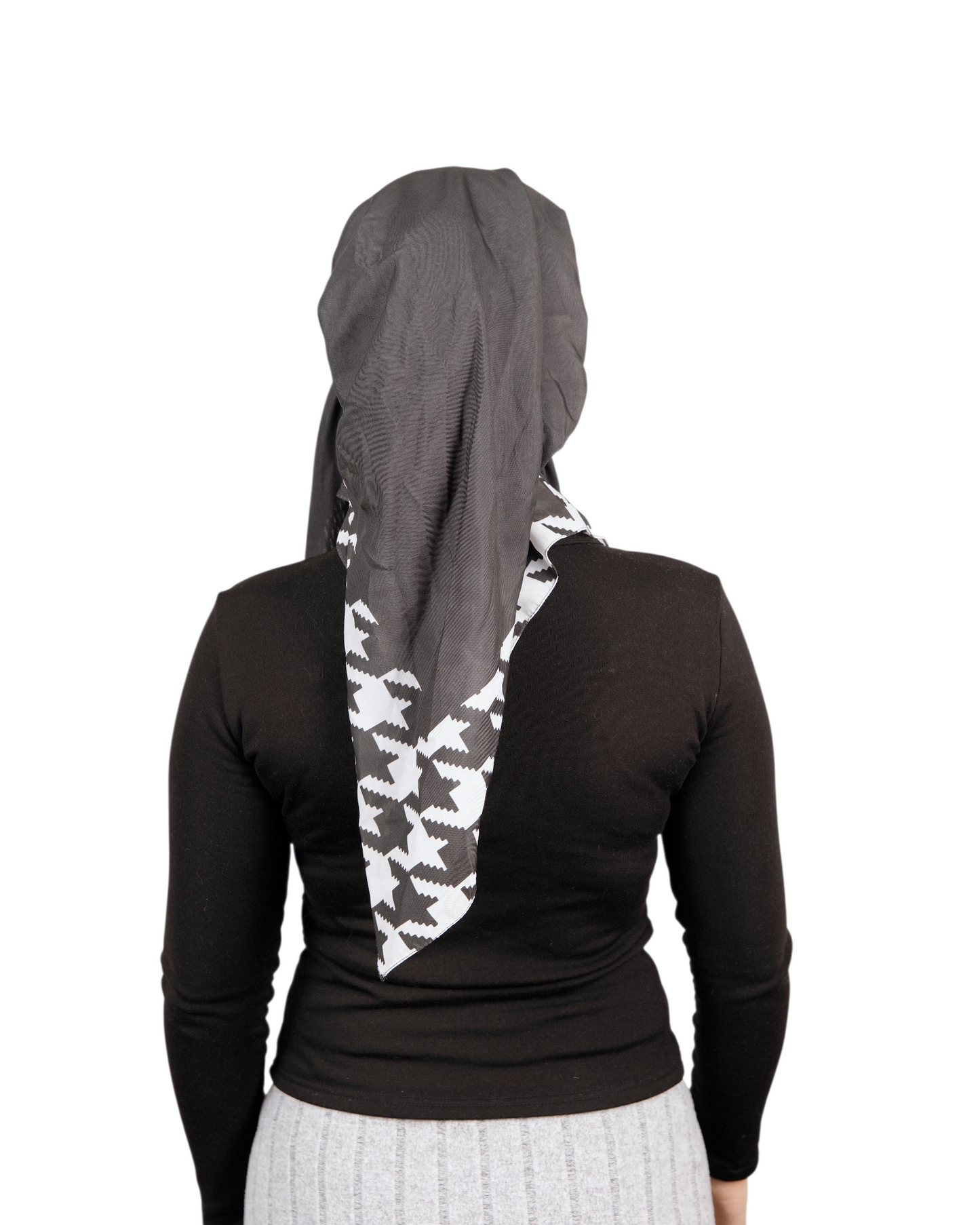 Black Houndstooth Pretied Scarf