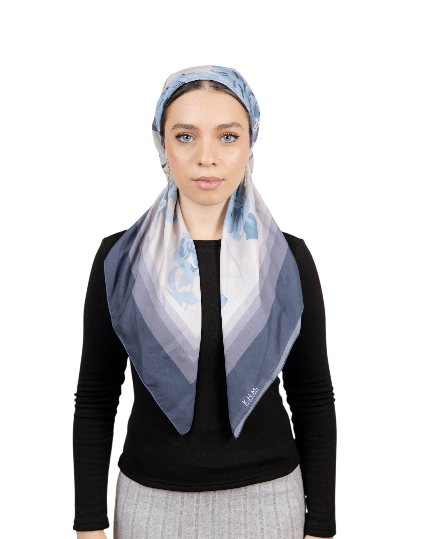 Blue Petal Pretied Scarf - Keter Hayofi Mitpachot