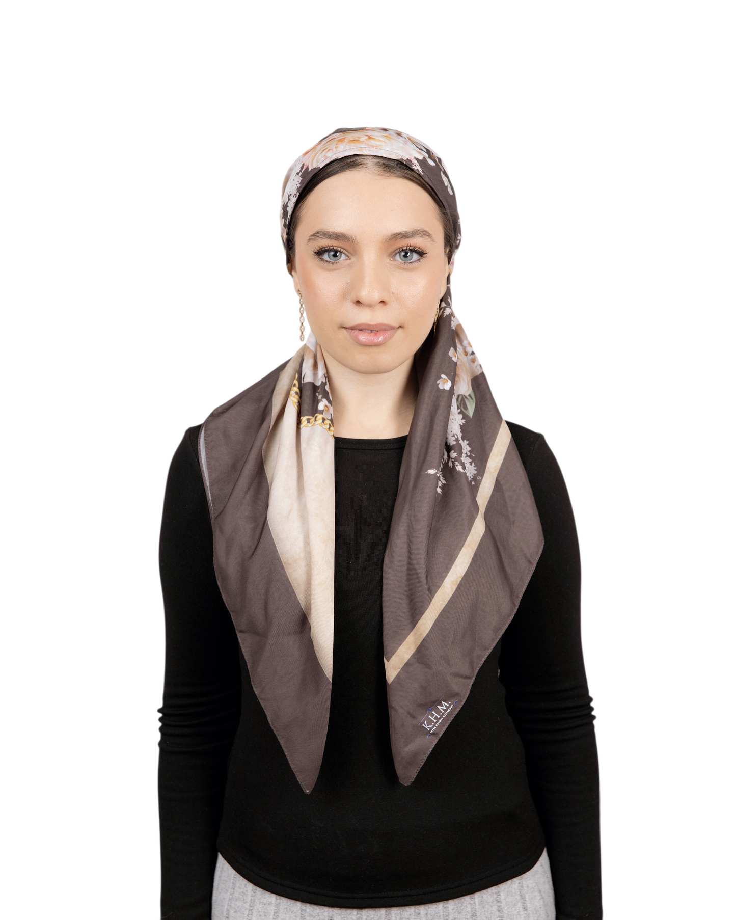 Mocha Rose Pretied Scarf - Keter Hayofi Mitpachot
