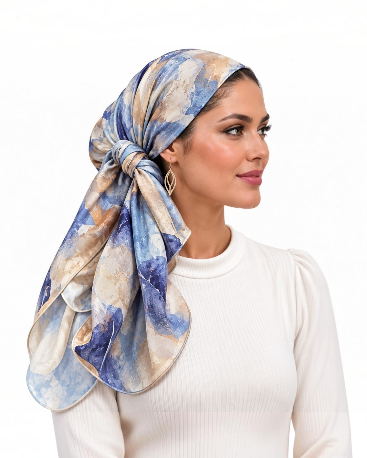 The Lumiere Extra Long Scarf With Scrunchie - Keter Hayofi Mitpachot