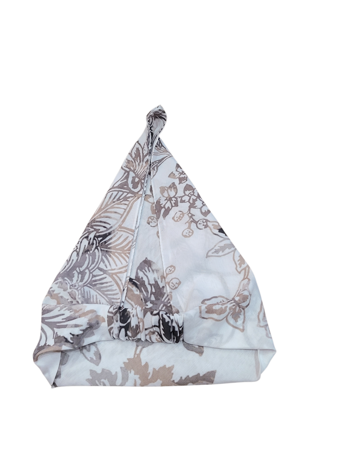 Floral Beige Pretied Bandana - Keter Hayofi Mitpachot