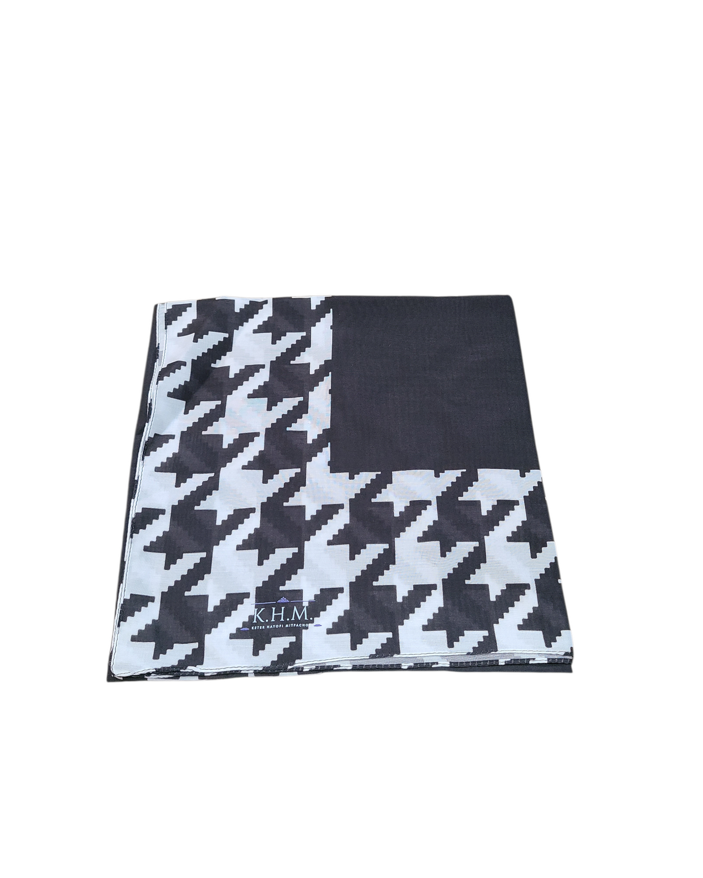 Black Houndstooth Square Scarf - Keter Hayofi Mitpachot