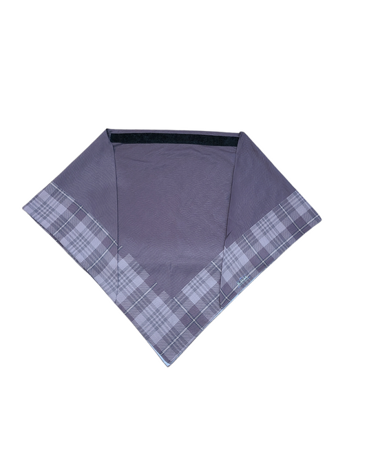 Brown Plaid Triangle Scarf With Grip