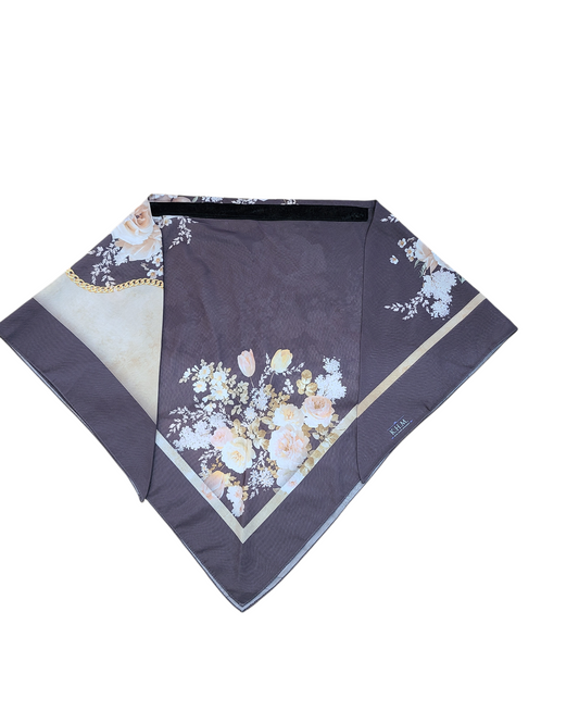 Mocha Rose Triangle Scarf With Grip