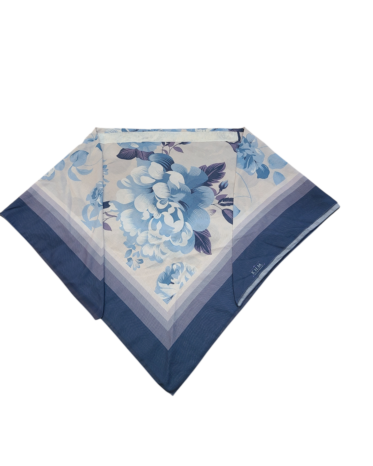 Blue Petal Triangle Scarf With Grip - Keter Hayofi Mitpachot