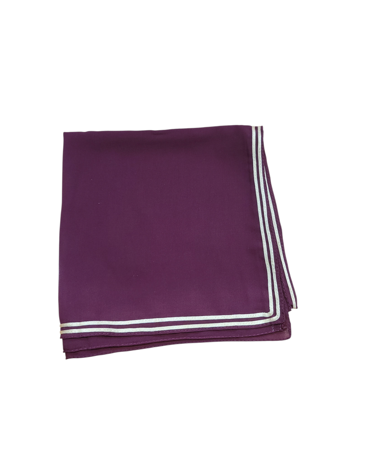 Solid Square Scarf With Gold Trimming - Keter Hayofi Mitpachot