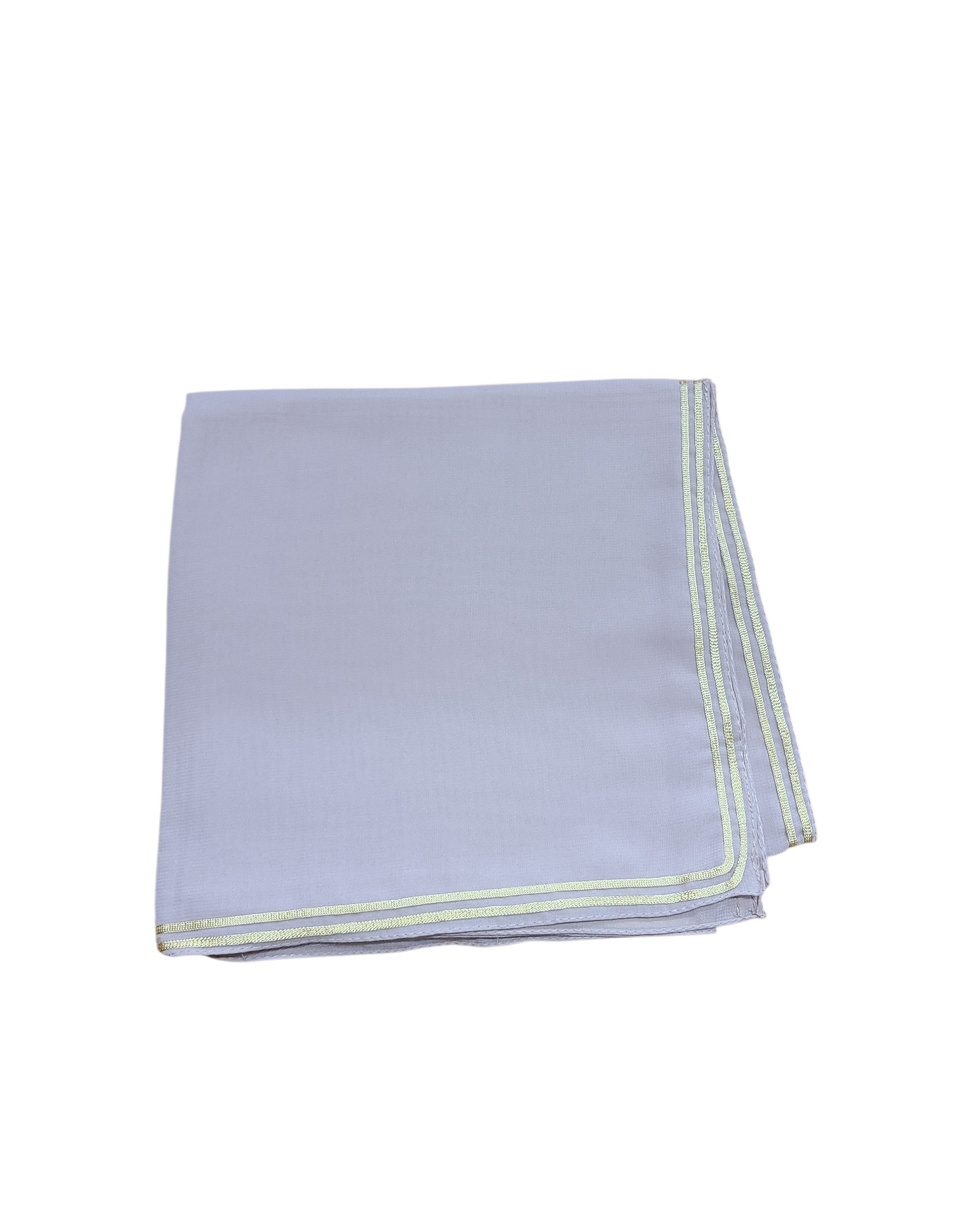 Solid Square Scarf With Gold Trimming - Keter Hayofi Mitpachot