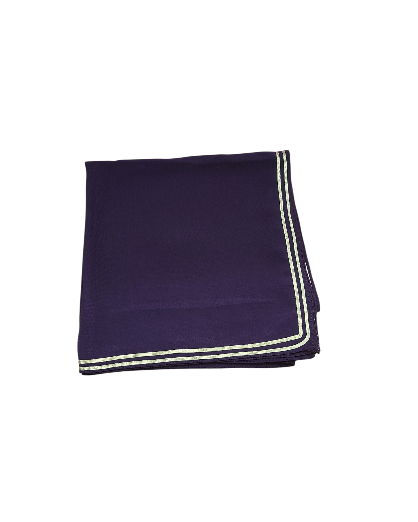 Solid Square Scarf With Gold Trimming - Keter Hayofi Mitpachot