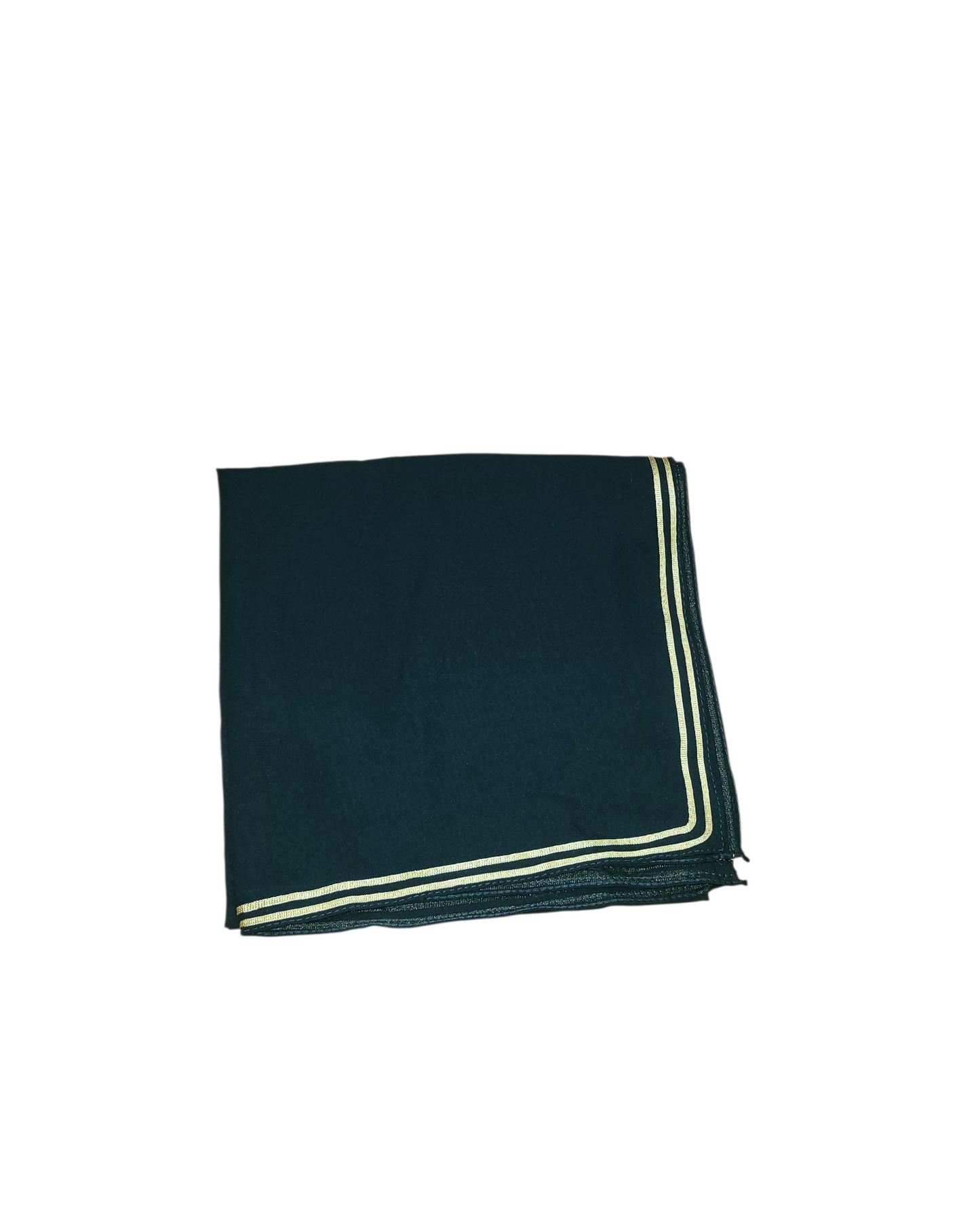 Solid Square Scarf With Gold Trimming - Keter Hayofi Mitpachot