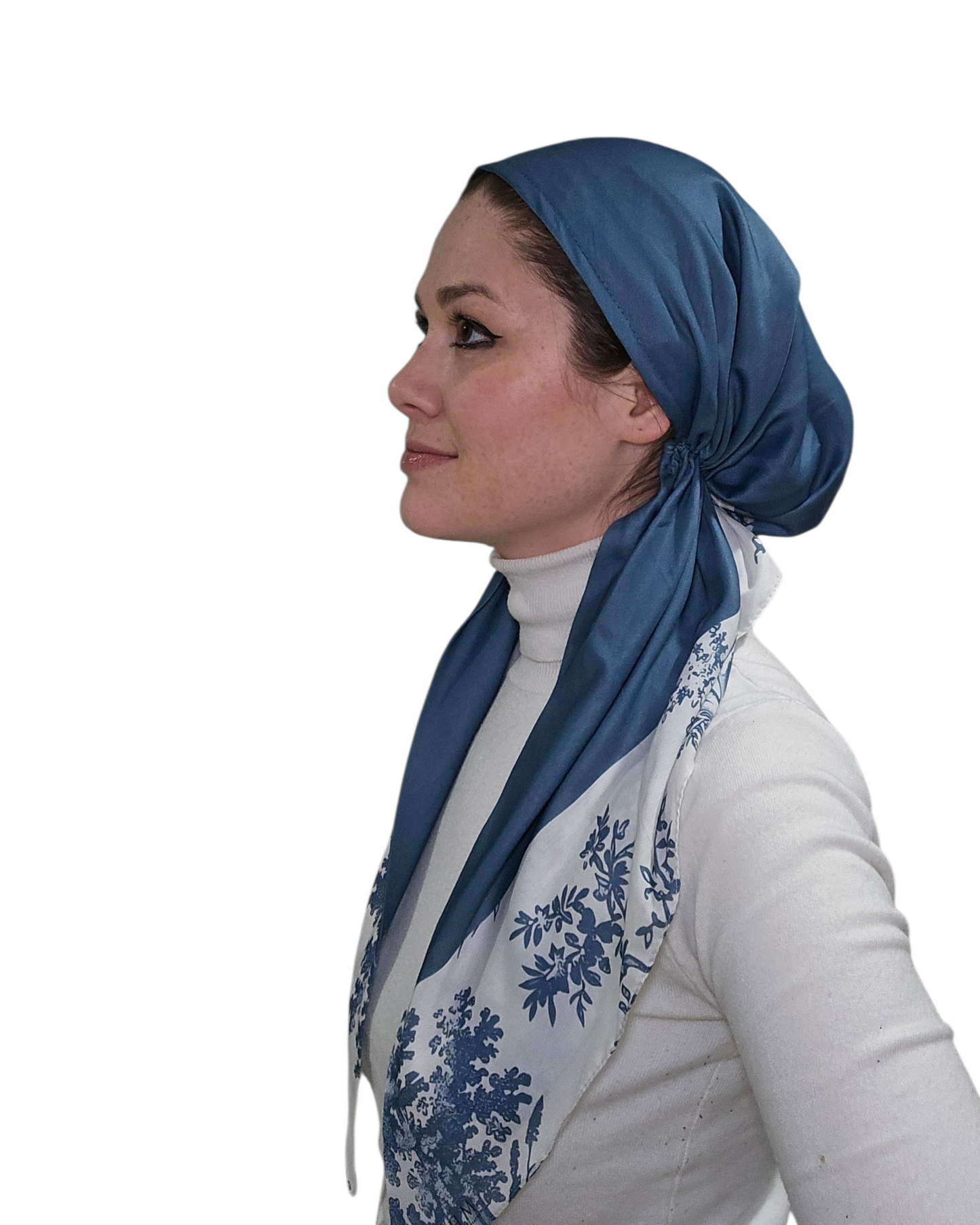 Blue Willow Whisper Square Scarf - Keter Hayofi Mitpachot