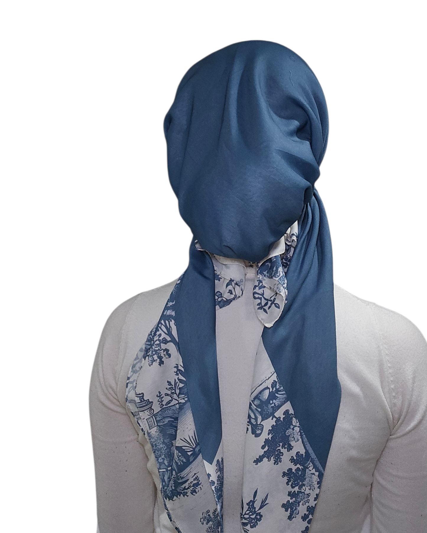 Blue Willow Whisper Square Scarf - Keter Hayofi Mitpachot
