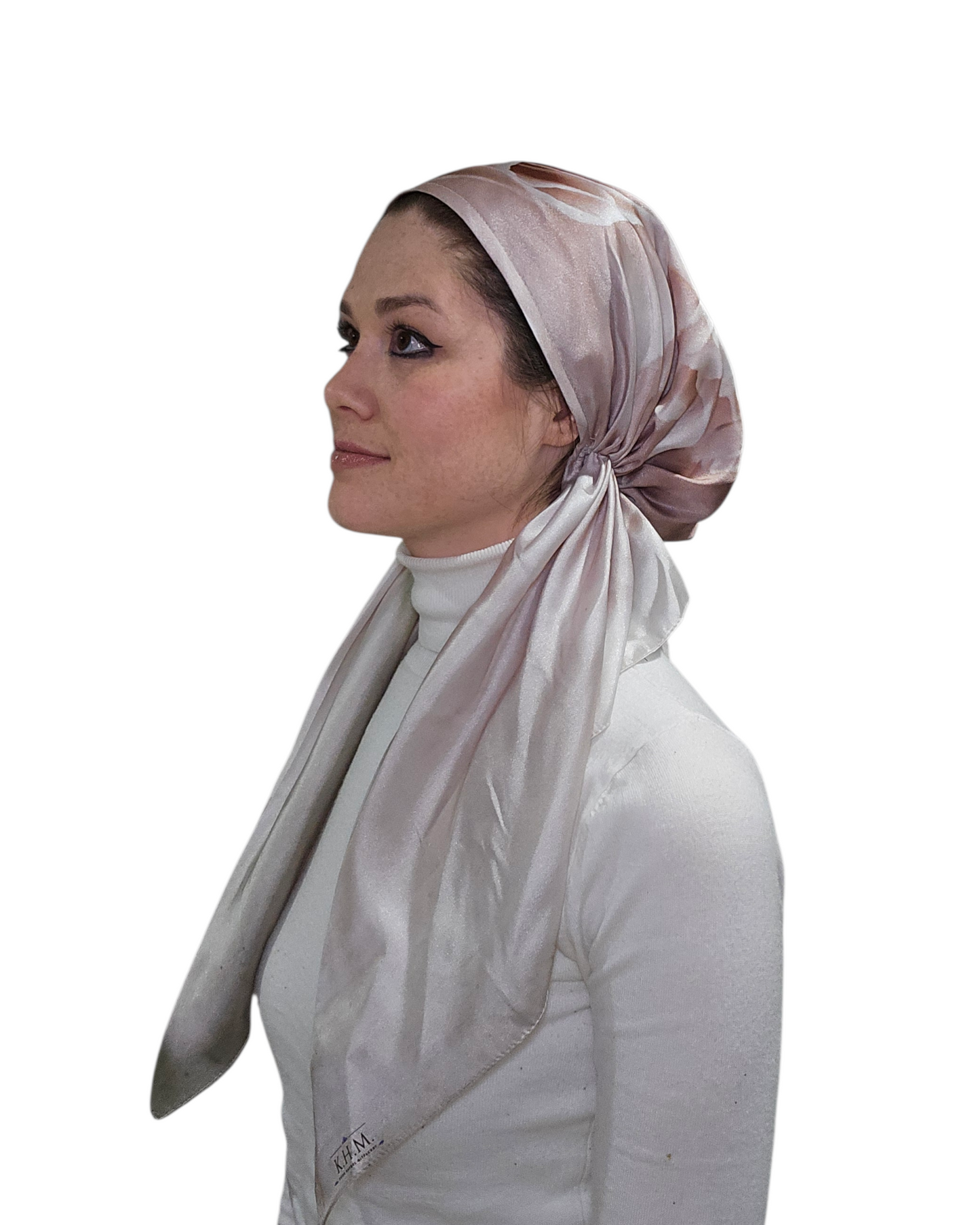 Pearl Blush Cascade Square Scarf - Keter Hayofi Mitpachot