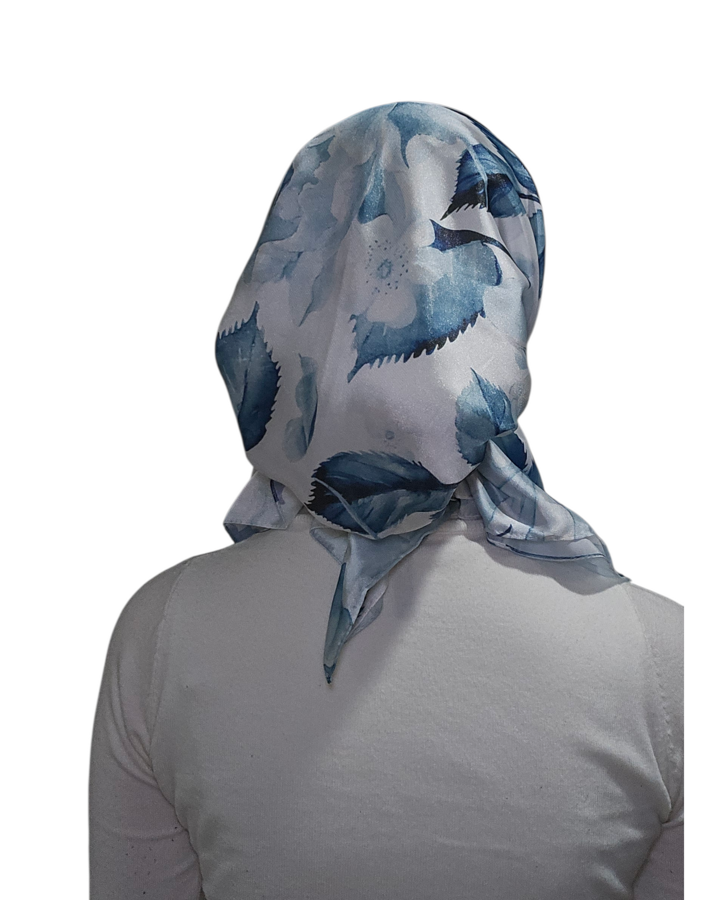 Watercolor Sky Petals Silky Square Scarf - Keter Hayofi Mitpachot
