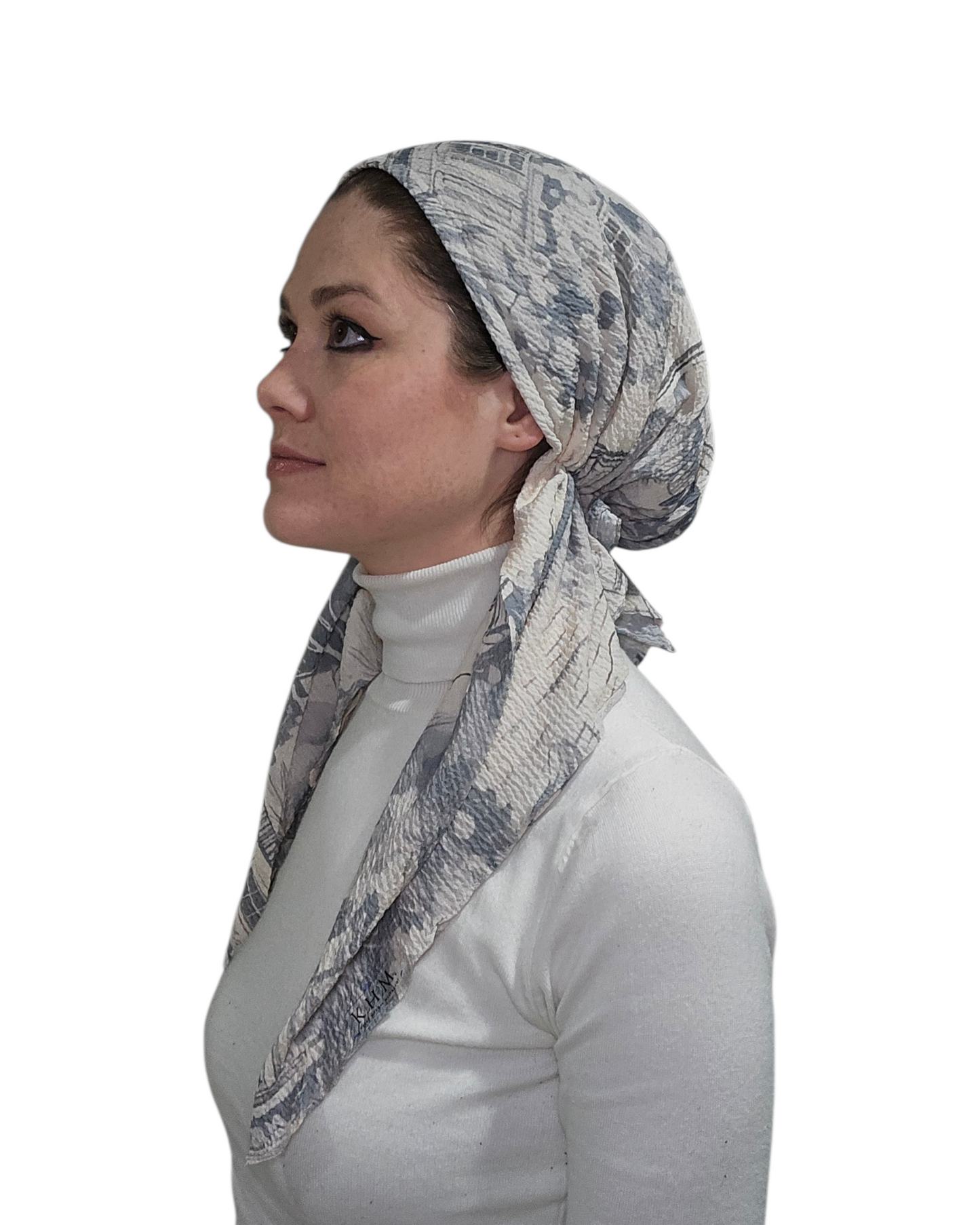 Gray City Toile Square Scarf - Keter Hayofi Mitpachot