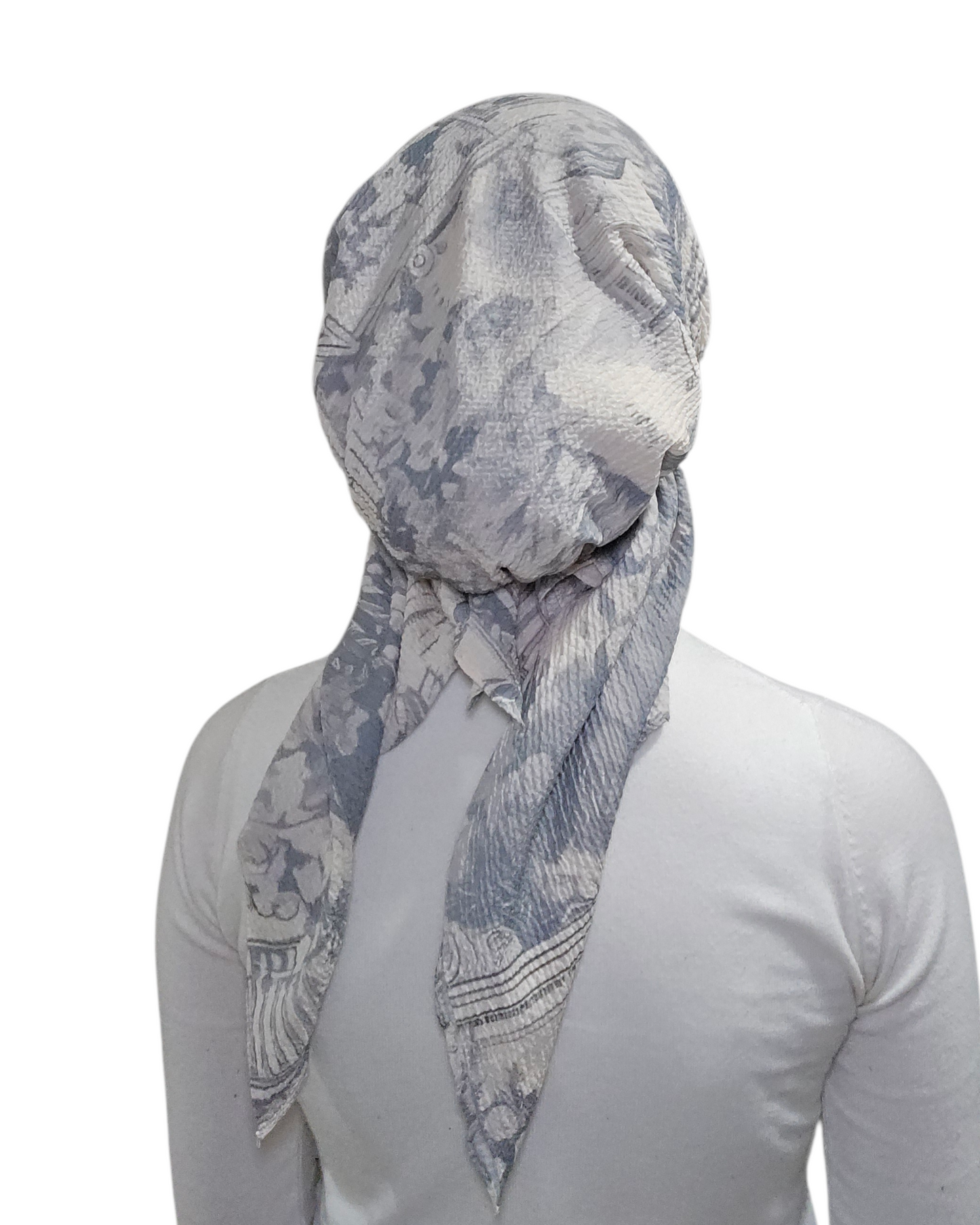Gray City Toile Square Scarf - Keter Hayofi Mitpachot