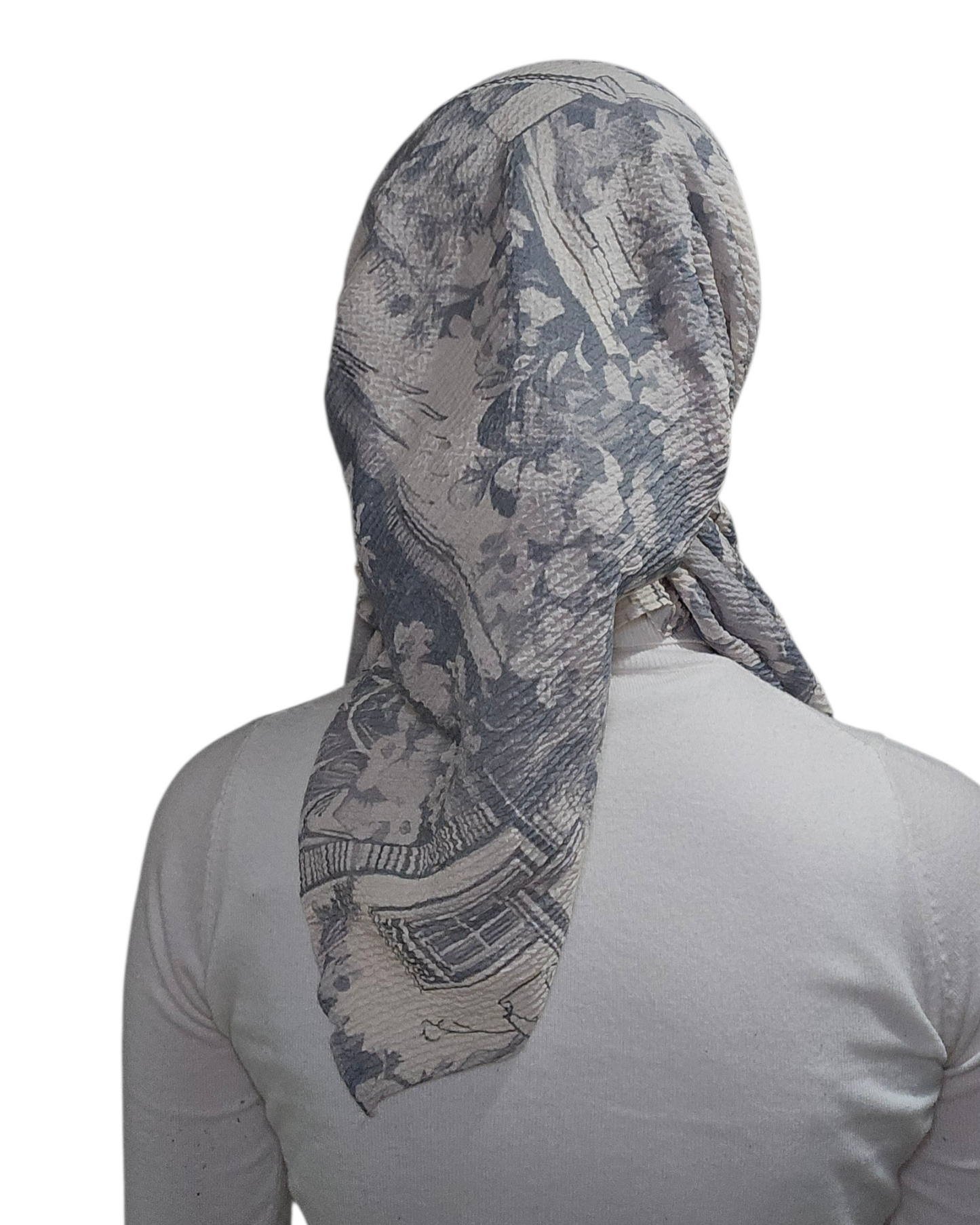 Gray City Toile Square Scarf - Keter Hayofi Mitpachot