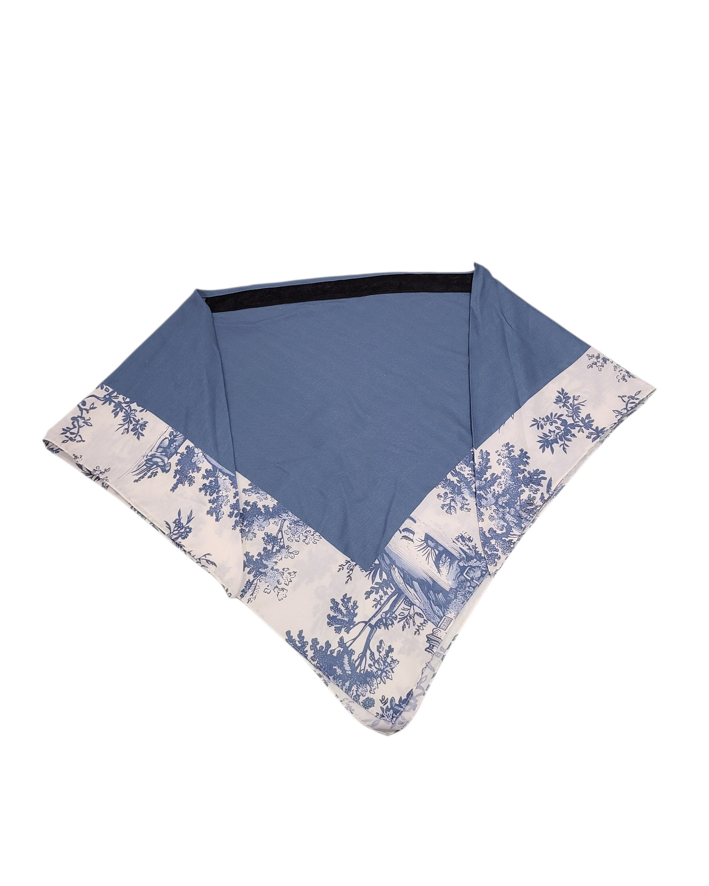 Blue Willow Whisper Triangle Scarf With Grip - Keter Hayofi Mitpachot