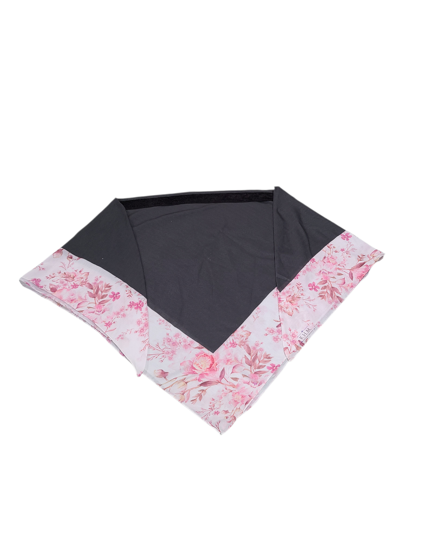 Ebony Pink Petals Triangle Scarf With Grip - Keter Hayofi Mitpachot