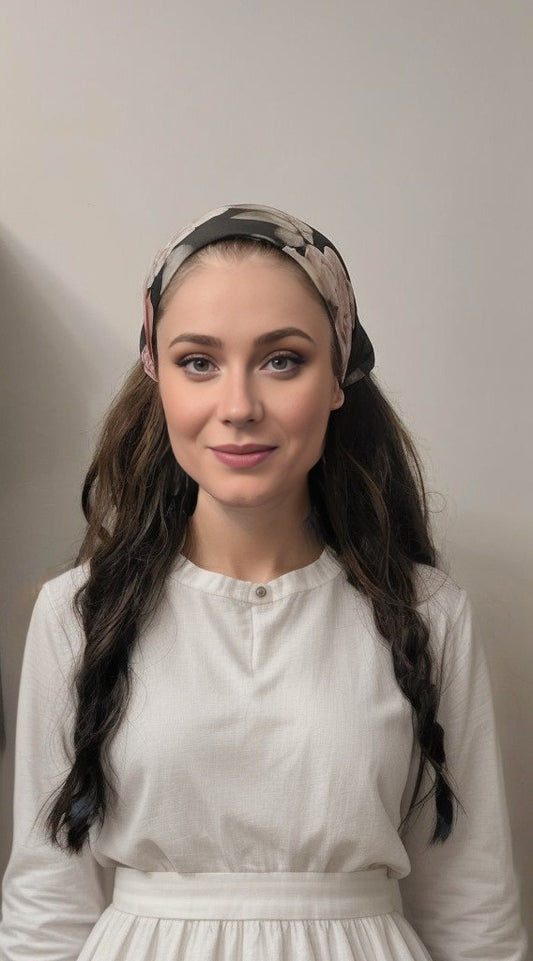 Midnight Blossoms Pretied Bandana