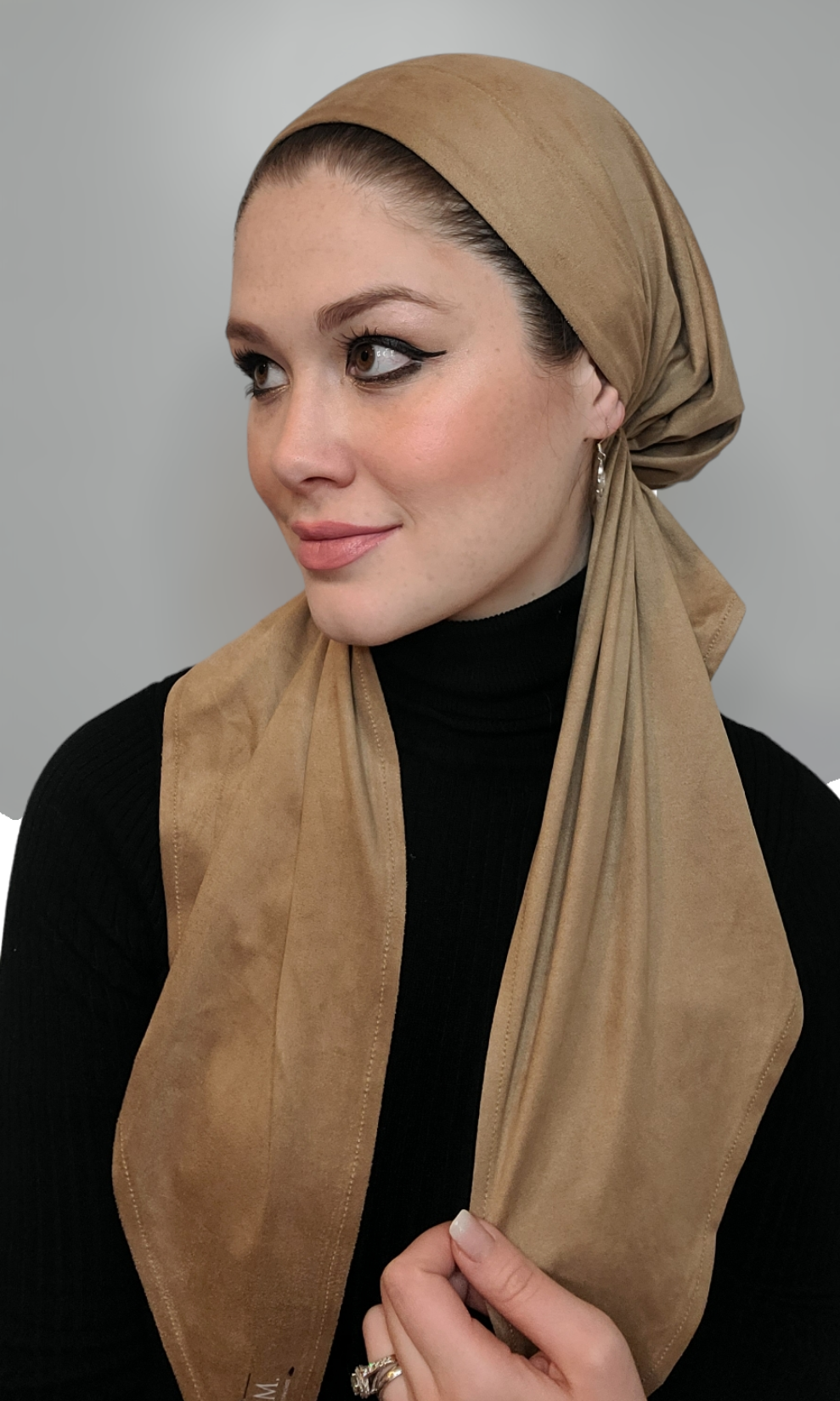 Faux Thin Suede Pretied Scarf