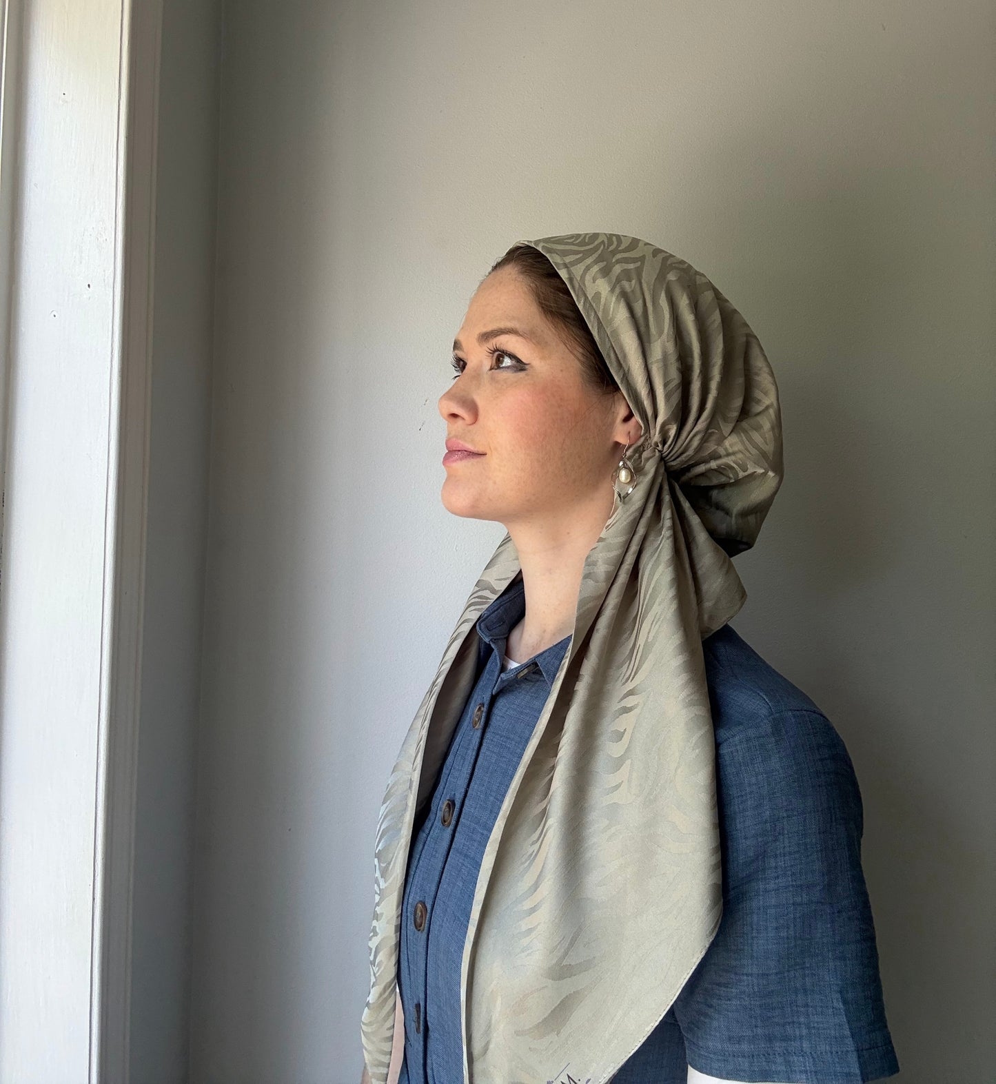 Zebra Striped Pretied Scarf