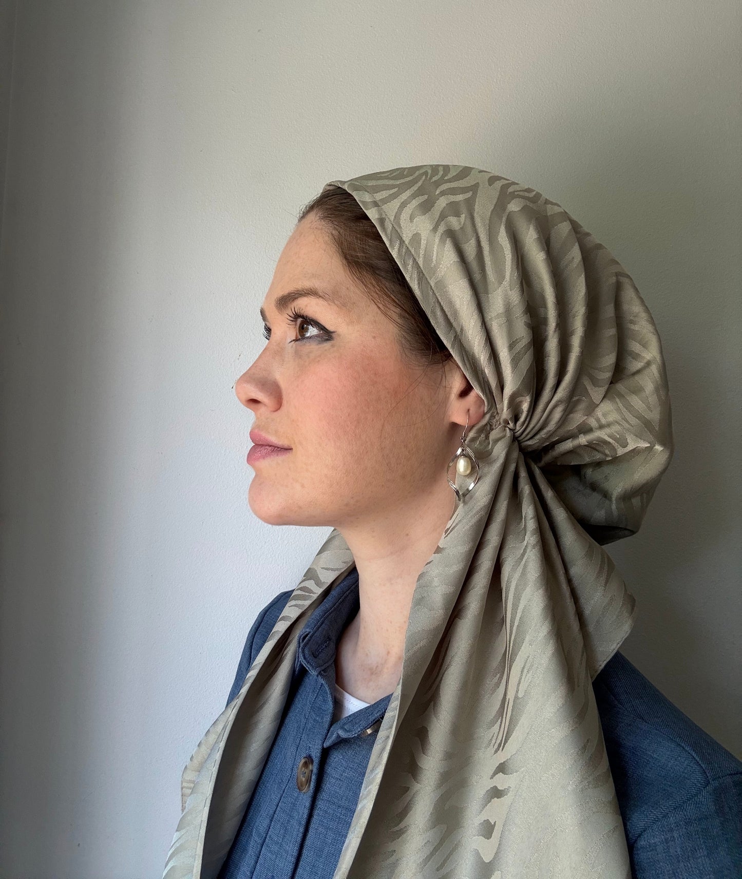 Zebra Striped Pretied Scarf