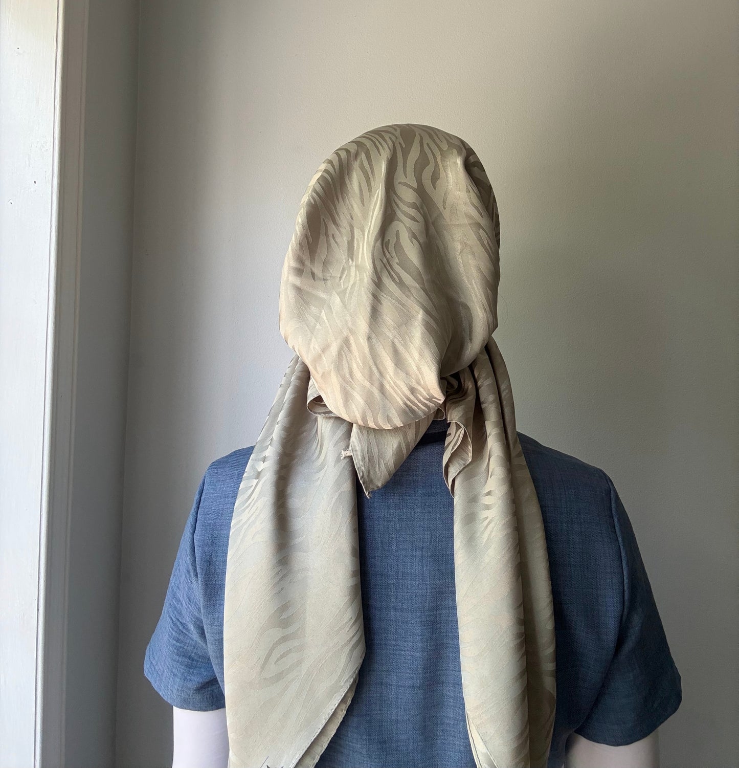 Zebra Striped Pretied Scarf