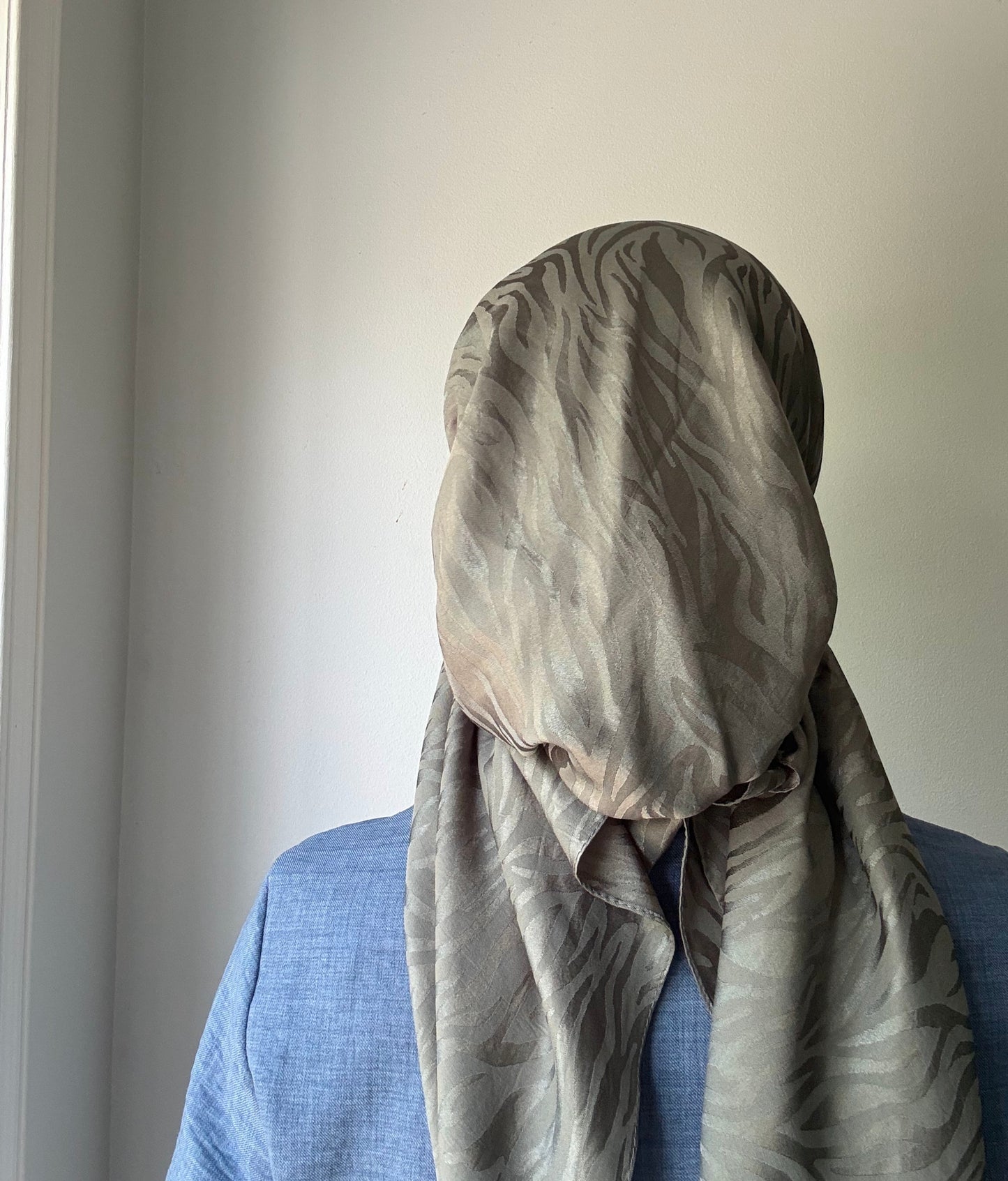 Zebra Striped Pretied Scarf