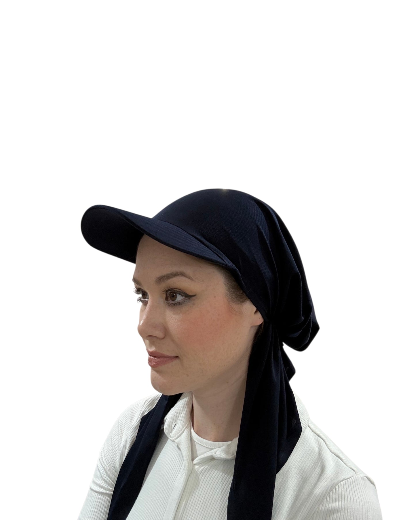 Swimming Pretied Scarf With Vizor With Shorter Tails - Keter Hayofi Mitpachot