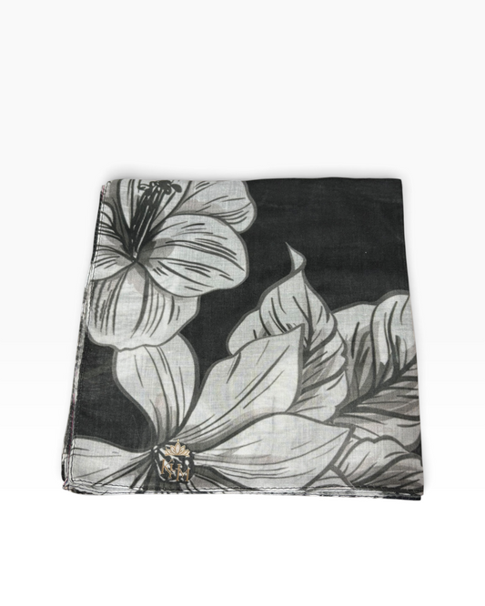 Bloom in Black Square Scarf - Keter Hayofi Mitpachot