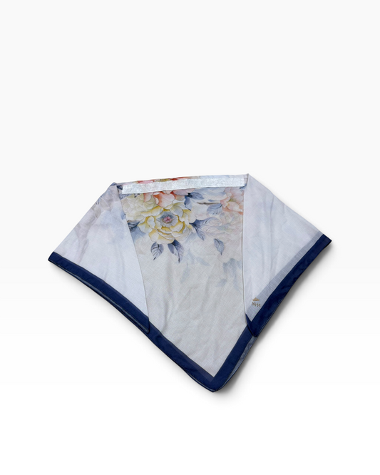 Azure Garden Triangle Scarf With Grip