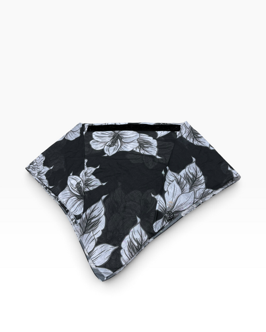 Bloom In Black Triangle Scarf With Grip