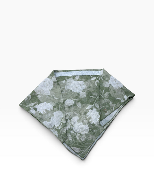 Olive Whisper Triangle Scarf With Grip