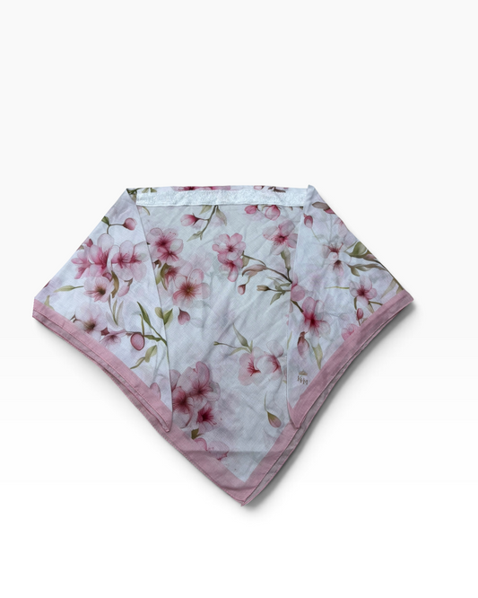 Cherry Blossom Triangle Scarf With Grip