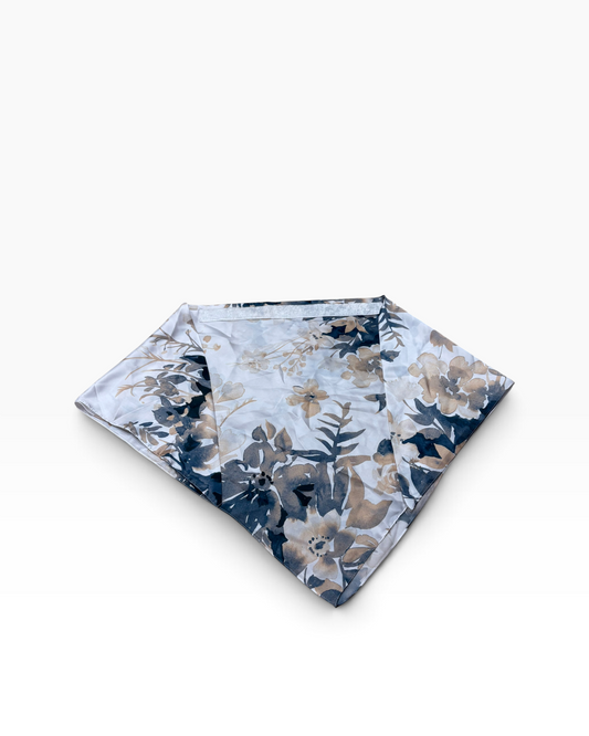 Slate Blossom Triangle Scarf With Grip