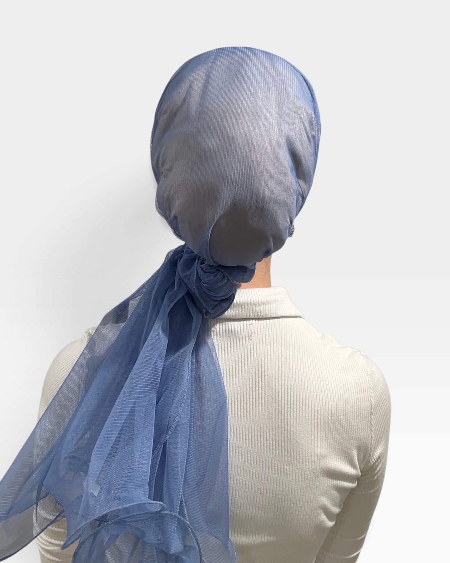 KHM Elegant Tulle Scarf With Scrunchie